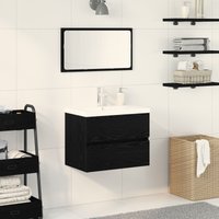 meuble sous lavabo vidaXL avec bassin intégré Chêne noir Bois d'ingénierie, meuble sous lavabo vidaXL Chêne noir 60x38,5x45 cm Bois d'ingénierie