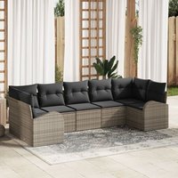 Vidaxl Ensemble De Canapés De Jardin Ensemble De 7 Gris Foncé Rattan