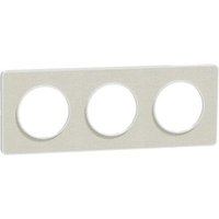 Plaque de finition 3 postes Schneider Electric Odace Kvadrat S520806KW coloris blanc l.227 x P.10 x H.85 mm