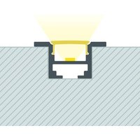 Profilé Aluminium Encastré avec Clips et Capot Continu pour Ruban LED jusqu'à 12 mm Aluminium 2 m Blanc translucide