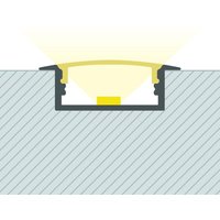 Profilé Aluminium Encastré avec Capot Continu pour Double Ruban LED jusqu'à 18 mm Aluminium 2 m Blanc translucide