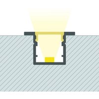 Profilé Aluminium Encastré avec Capot Continu Étroit pour Ruban LED jusqu'à 6 mm Blanc 2 m Blanc translucide