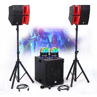 Pack Sonorisation DJ complet 1200W BM SONIC, Salle des fêtes, 2 Enceintes, SUB 38cm USB/Bluetooth, Supports Câbles, Light LED