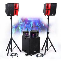 KIT SONO COMPLET 1200W BM SONIC, Salle des fêtes, 2 Enceintes, SUB 38cm USB/Bluetooth, Supports Câbles, Light LED