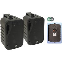 e-audio Haut-parleurs de musique de fond à 3 voies de 5,25 pouces avec supports 160W 4 Ohm - Noir