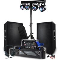 Pack Sono 3200W BM SONIC Ampli 2000W, Paire d'Enceintes 2x600W, Table de Mixage, Portique 4 Lumières Xperformer+Clé 32G