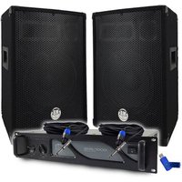 Pack Sono DJ BM SONIC Amplificateur BMS1000 1000W, Paire d'Enceintes Passives BMS10 2x400W, Câbles, Sonorisation PRO+Clé 32G