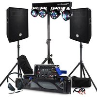 Pack Sono BM SONIC Ampli 1000W, Paire d'Enceintes Passives 2x400W, Table de Mixage, Portique 4 Lumières Xperformer, Pieds