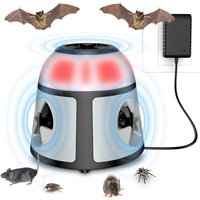 Ultrason Souris et Rats 360°,Repulsif Souris et Rats Ultrason Puissant Plug-in,Répulsif écureuil Ultrason avec LED lumières,Anti Rongeur pour