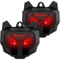 Gf-Gc-03 Lot De 2 Répulsifs Solaires À Led Rouges Pour Animaux Sauvages, Prédateurs, Martres, Renards, Ratons Laveurs, Etc. Fonctionne À L'énergie