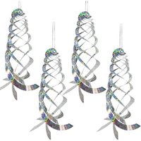Répulsif Oiseaux Reflechissants Rotatif,4 Pièces Répulsif Oiseaux,Spirale Réfléchissante,360 Degrés Repulsif Oiseaux,Disques repulsif,Disques