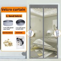 Moustiquaire magnétique pour porte-fenêtre, rideau anti-insectes pour portes-fenêtres contre les moustiques et autres nuisibles - Gris - 125 x 225 cm