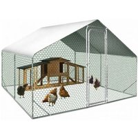 Enclos Poulailler 9m² Parc Grillagé 3x3m Acier Galvanisé