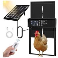 Porte Poulailler Automatique Solaire, Porte Automatique Poulailler Solaire, Porte Poulailler Avec Affichage Led, Capteur De Lumière, Telecommande,