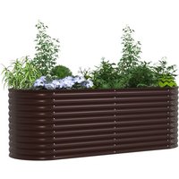 Bac de jardin surélevé vidaXL marron 240x80x81 cm en acier galvanisé