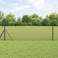 Vidaxl Clôture En Fil Soudé Avec 7 Poteaux Gris 0.8x10 M Acier