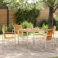 Set de Salle À Manger Jardin Vidaxl 7 Pièces en Bois Massif Teck