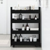 vidaXL Chariot de Rangement Étroit 4 Niveaux Chêne Noir