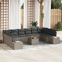 Vidaxl Ensemble De Canapé De Jardin De 10 Pièces Avec Coussins Noir Rattan Poly