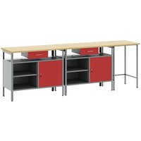 Set De Banc De Travail 3 Pièces En Acier Noir