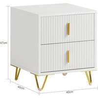 Sobuy Fbt115-W Table De Chevet Avec 2 Tiroirs Table De Nuit Bout De Canapé Table D'appoint Table Téléphone Table De Café Table De Lit, Blanc