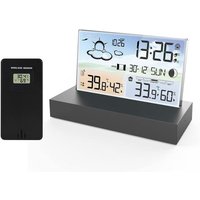 Station Météo avec Capteur Extérieur Sans Fil, écran LCD Sans Fil Station Météo Numérique Avec Double