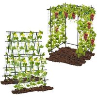 Costway Treillis De Jardin En Métal - Forme Réglable, Filet De Protection, Clips-Pince, Textures Antidérapantes