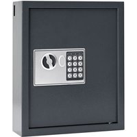 vidaXL Coffre-fort à serrure à clavier Gris gunmetal Acier, Chrome Moyen