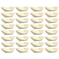Lot De 50 Contenants Écologiques En Forme De Bateau Pour Snacks ¿ Bols De Service En Bois Durables Pour Sushis, Friandises Et Plus Encore ¿ Paquet De