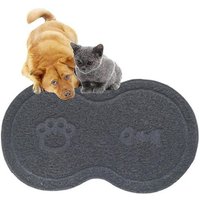 Tapis D'alimentation Imperméable En Silicone Pour Animaux De Compagnie Avec Rebord Surélevé ¿ Antidérapant, Facile À Nettoyer, Design Gris Élégant,