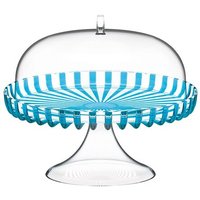 Plat Gâteau Sur Pied Avec Dome Dolce Vita Bleu