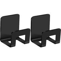 Lot de 2 porte-éponges en acier inoxydable noir pour évier de cuisine ¿ Design durable, ventilé et peu encombrant