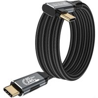 Cable Usb C Charge Rapide 80Gbps Compatible Avec Right Angle Thunderbolt 5 2M,Bande Passante Vidéo 120Gbps, 5A 240W, Vidéo 16K@30Hz 8K@60Hz,