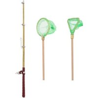 1 Ensemble Canne À Pêche Miniature Filets 1:12 Échelle Mini Maison De Poupée Meubles Modèle Jouet Vie Scène Maison De Poupée Décoration