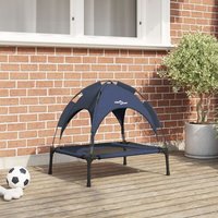 Vidaxl Lit Pour Chien Surélevé Avec Toit Amovible Bleu Marine