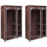 Garde-Robe En Tissu 2 Pcs Marron