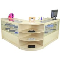 MonsterShop - Collection Orion avec 3 Comptoirs de Magasin et Réception avec Finition Laminée en Érable
