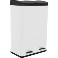 Poubelle de Recyclage 60L Double Blanche