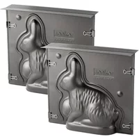 Zenker 9917450 Lot De Deux Moules À Gâteaux Lapin De Pâques, Moule 3 Dimensions Lapin, Moule Lapin De Pâques En 3d, Acier, Téflon, 21,5 X 19 X 6 Cm
