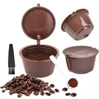 3pcs Filtres À Café Non Jetables, Réutilisables Capsules Rechargeables À Cafe, Compatibles Avec Machines Nescafe Dolce Gusto Avec 1 Cuillère À Café