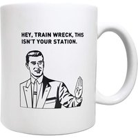 3 Feuilles De Nouveautés Avec Citation Amusante, Tasse À Café. Hé, Train Wreck, Ce N'est Pas Ta Gare. Tasse De Motivation, Cadeau Drôle, Tasses