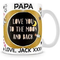 Tasse Personnalisée Sur Le Thème De La Fête Des Pères Papa Je T'aime Jusqu'à La Lune Et Retour 11 Oz-Anniversaire-Noël_Valentines Idée Cadeau