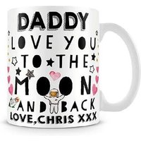 Tasse Personnalisée Sur Le Thème De La Fête Des Pères, Papa, Je T'aime Jusqu'à La Lune Et Dos, 11 Oz, Anniversaire, Noël, Saint-Valentin, Idée Cadeau