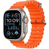 Apple Ultra 2 GPS + Cellular - Boîtier Titane 49 mm Titane nature/orange - Bracelet 130-200 mm