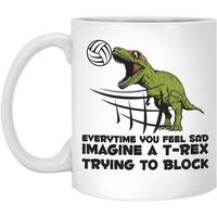 Chaque Fois Que Vous Vous Sentez Triste Imaginez Un T-Rex Essayant De Bloquer Le Volley-Ball Dinosaure Joueur Entraîneur Cadeau Pour Femmes Hommes