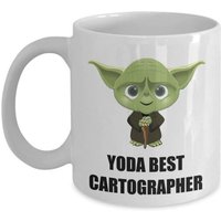 Cadeaux De Fête D'anniversaire De Noël Pour Cartographe Employé Personnel Collègue Bureau Personnel Hommes Femmes Star Wars Yoda Meilleure Tasse À