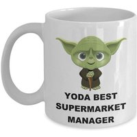 Yoda Meilleur Directeur De Supermarché ? Cadeaux De Fête D'anniversaire De Noël Pour Les Employés, Collègues De Travail, Hommes Et Femmes, Tasse À