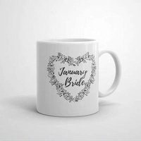 Tasse À Café De Mariée De Janvier, Tasse En Céramique Pour Le Bureau Et La Maison, Thé Au Lait, Anniversaire Pour Elle/Lui, 11oz