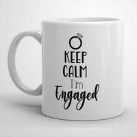 Tasse À Café Keep Calm Engagement, Tasse En Céramique Pour Le Bureau Et La Maison, Thé Au Lait, Anniversaire Pour Elle/Lui, 11oz