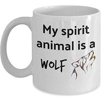 Mon Animal Spirituel Est Un Loup Aime Les Loups Tasse À Café Mignonne